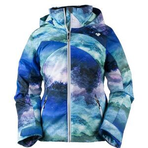 Obermeyer Tabor Print All Weather Snowboarding Ski Hooded Jacket Coat Girl's M